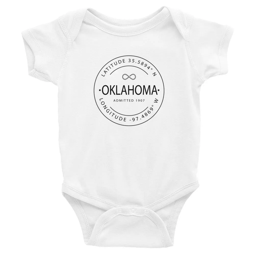 Oklahoma Baby Onesie - Coordinates - Latitude & Longitude