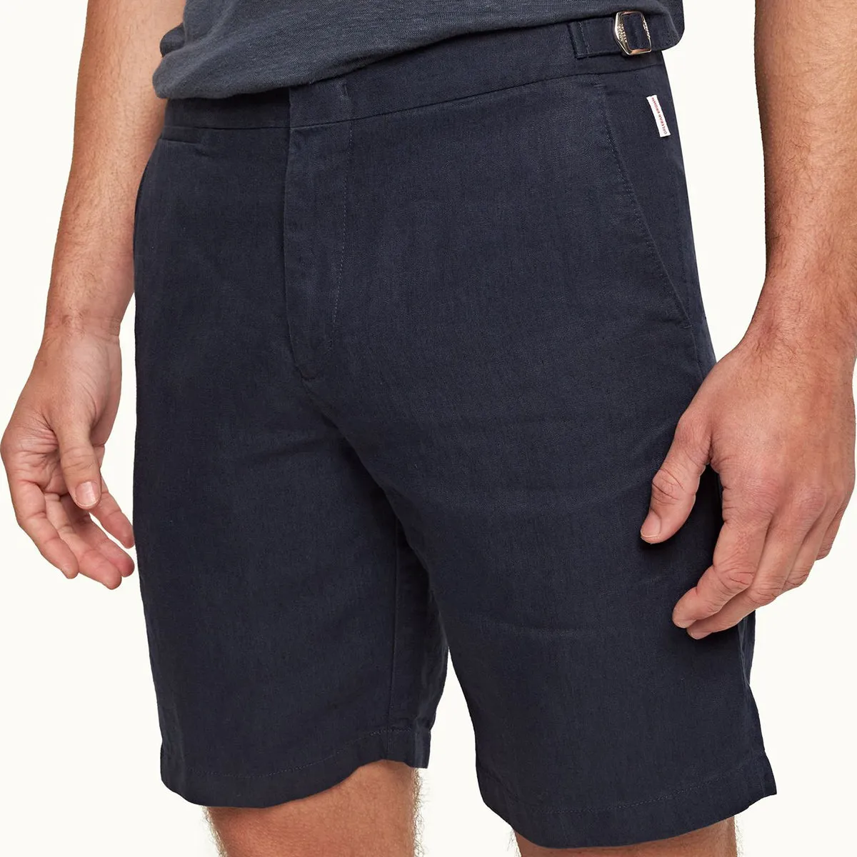 Orlebar Brown - Norwich Linen Tailored Shorts in Navy