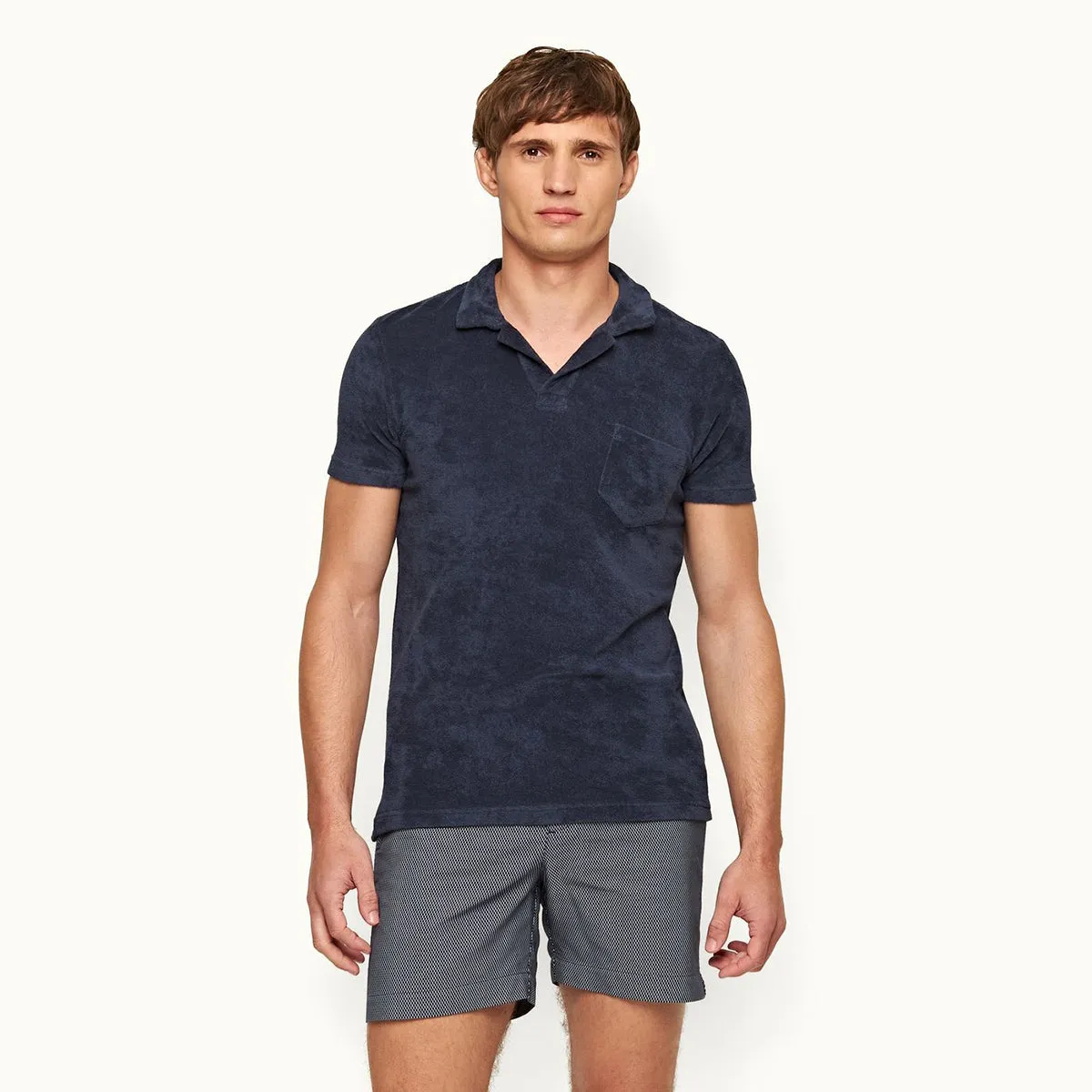 Orlebar Brown - Terry Towelling Polo in Navy