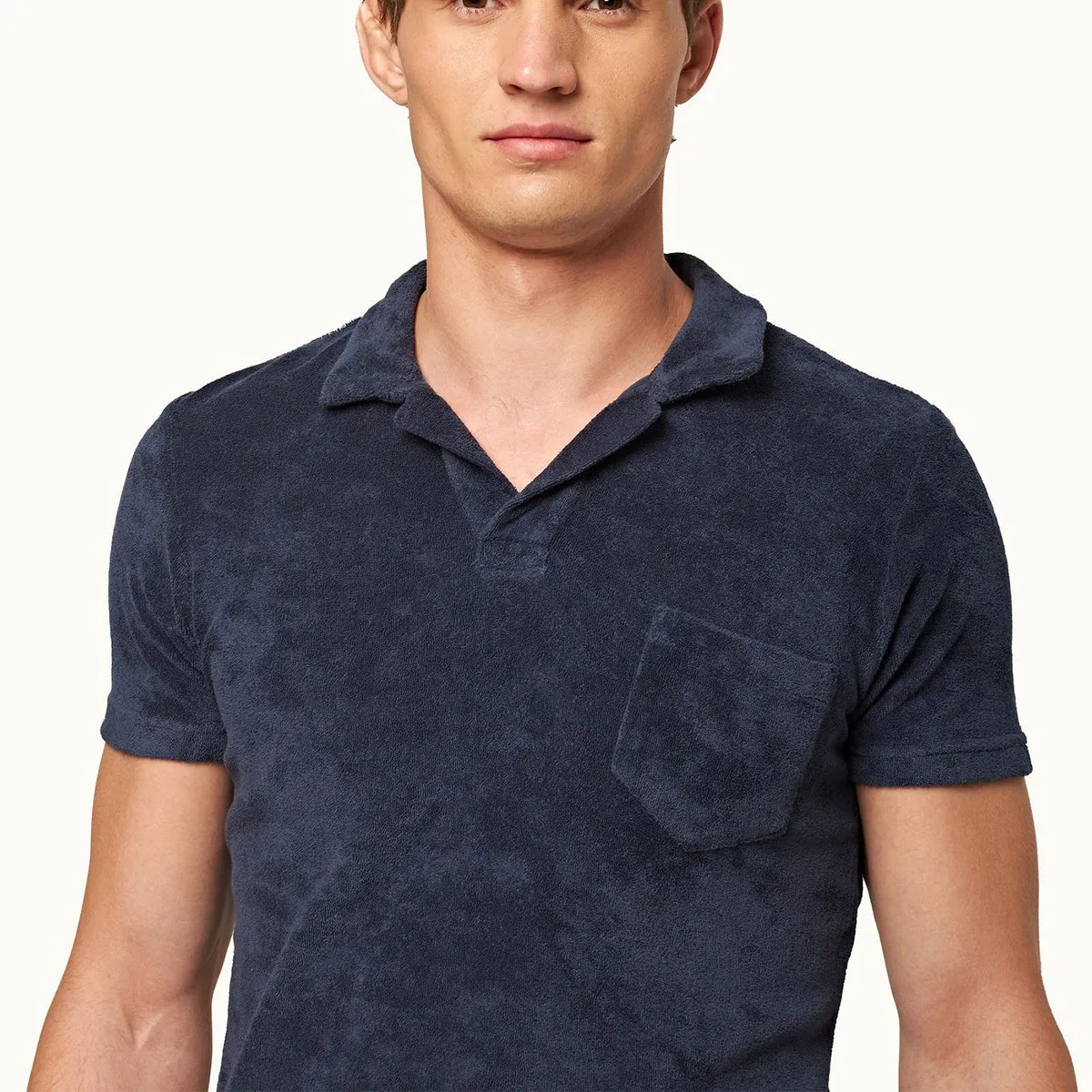 Orlebar Brown - Terry Towelling Polo in Navy