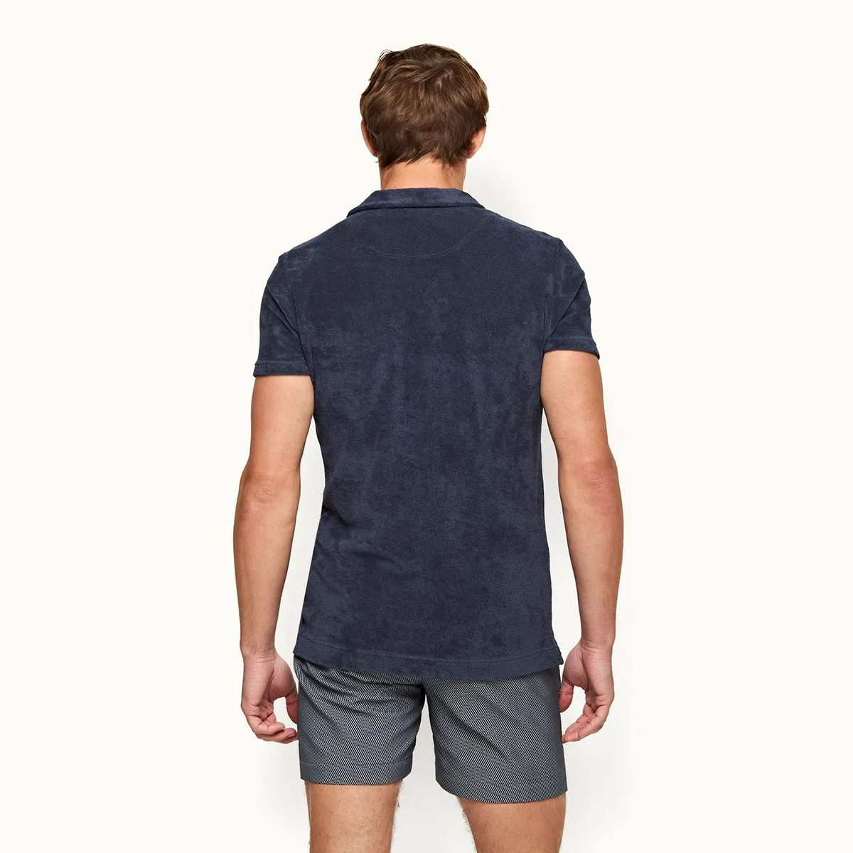 Orlebar Brown - Terry Towelling Polo in Navy