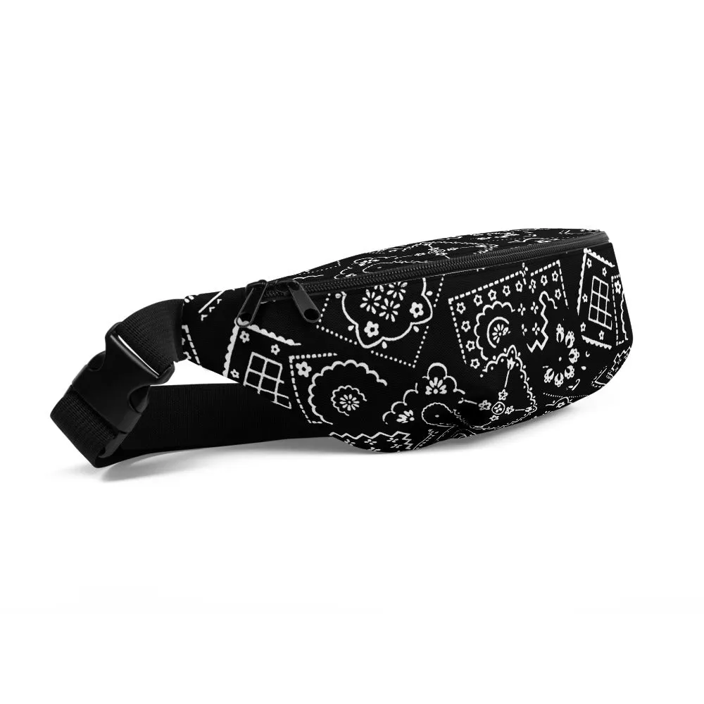 Paisley Print Waist Bag - Black