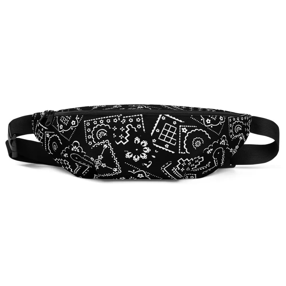 Paisley Print Waist Bag - Black