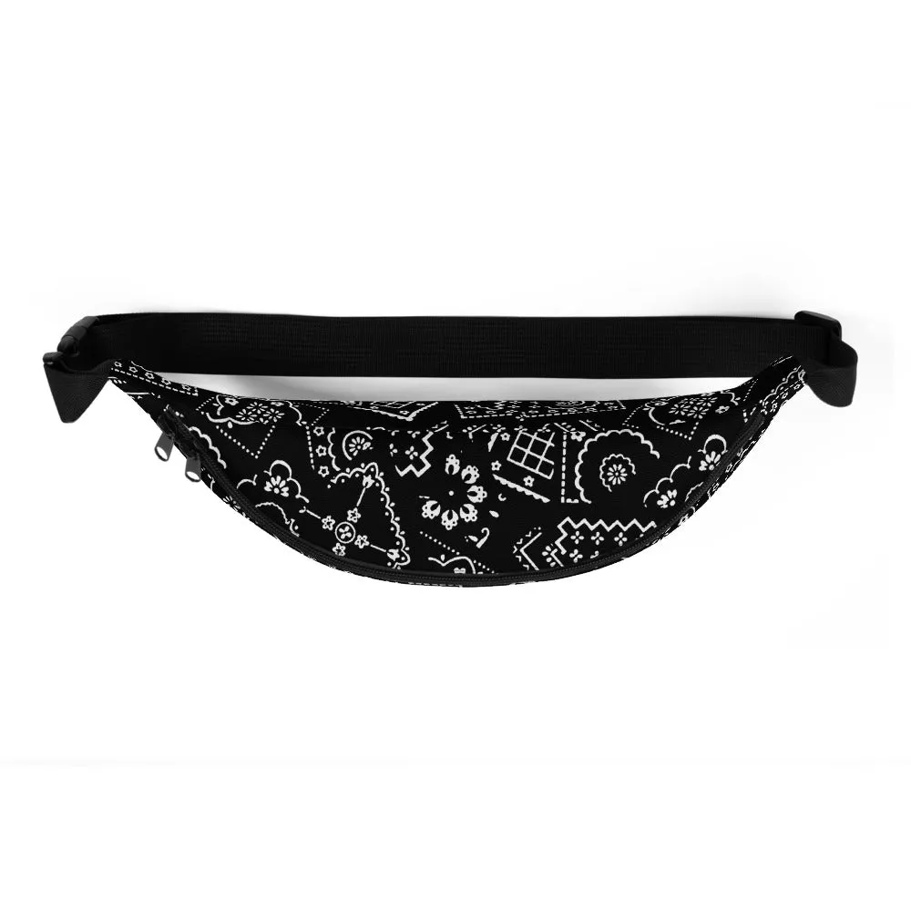 Paisley Print Waist Bag - Black