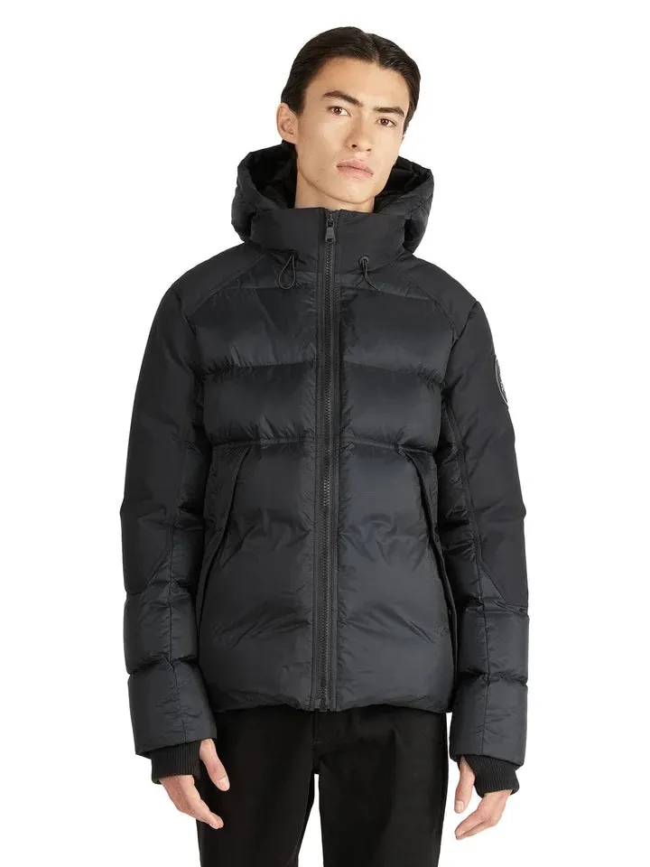 Pajar Men's Griffen Mixed-Media Puffer Jacket with Detachable Hood - Black