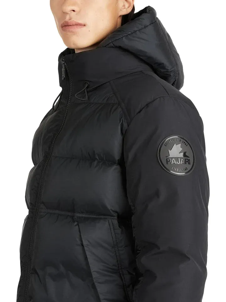 Pajar Men's Griffen Mixed-Media Puffer Jacket with Detachable Hood - Black