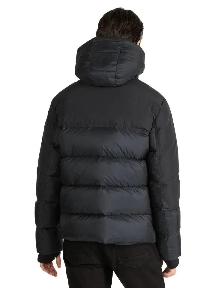 Pajar Men's Griffen Mixed-Media Puffer Jacket with Detachable Hood - Black