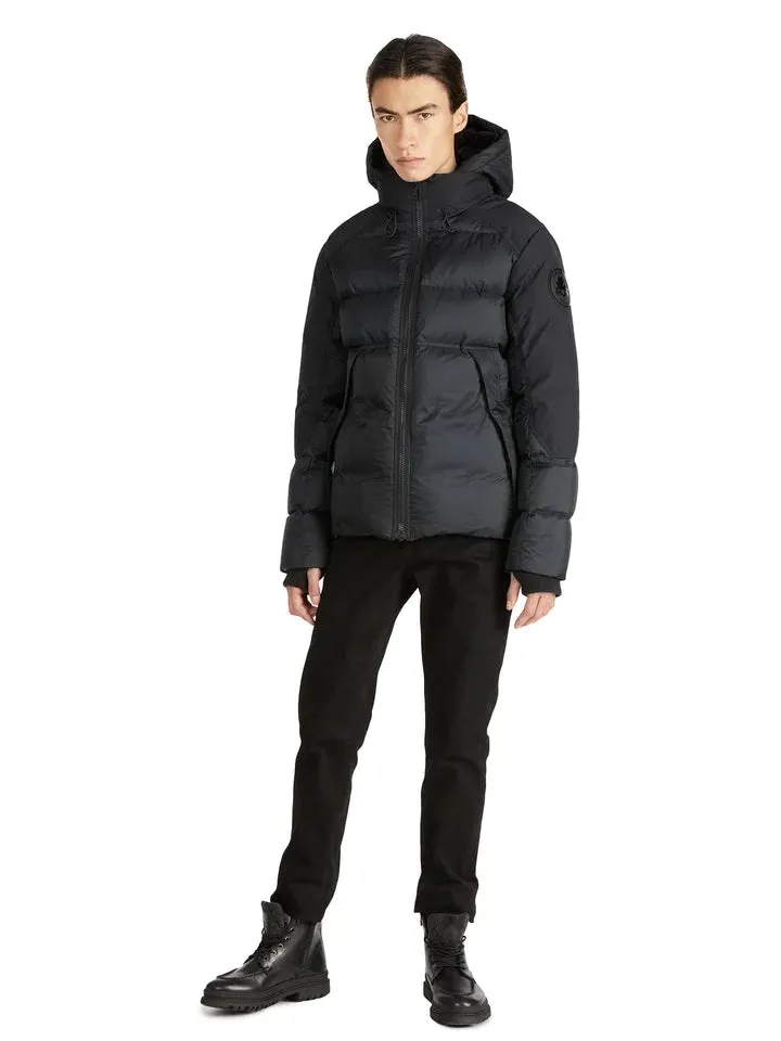 Pajar Men's Griffen Mixed-Media Puffer Jacket with Detachable Hood - Black