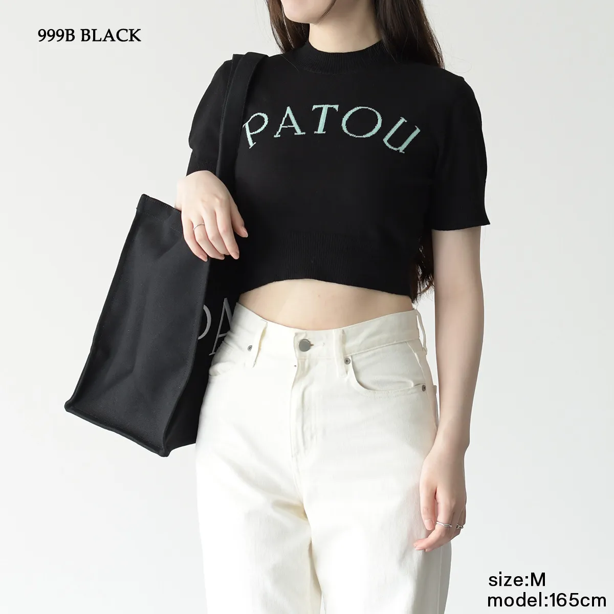 PATOU  |Casual Style Wool Rib Plain Cotton Short Sleeves Logo