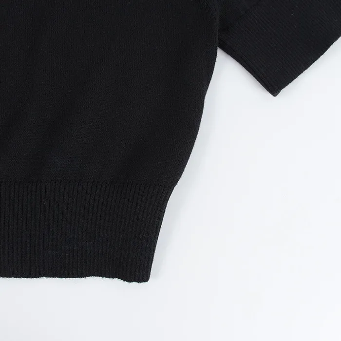 PATOU  |Casual Style Wool Rib Plain Cotton Short Sleeves Logo