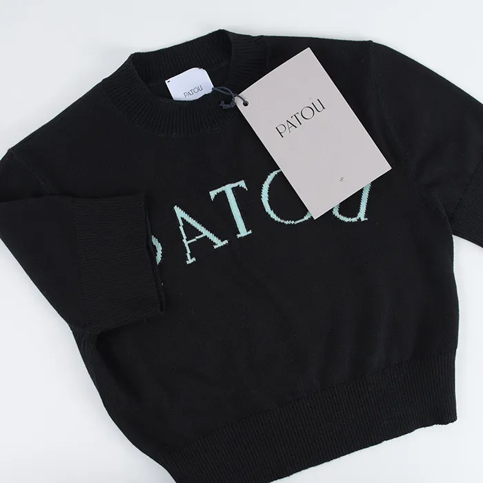 PATOU  |Casual Style Wool Rib Plain Cotton Short Sleeves Logo