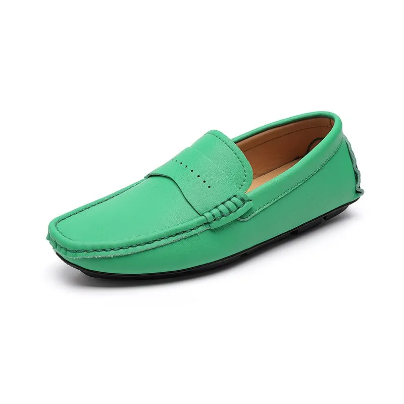 Penny Loafers - Genuine Leather - Fashion - Moccasin - Driving Shoes - Casual - Slip On - Flats - Boat Shoes.