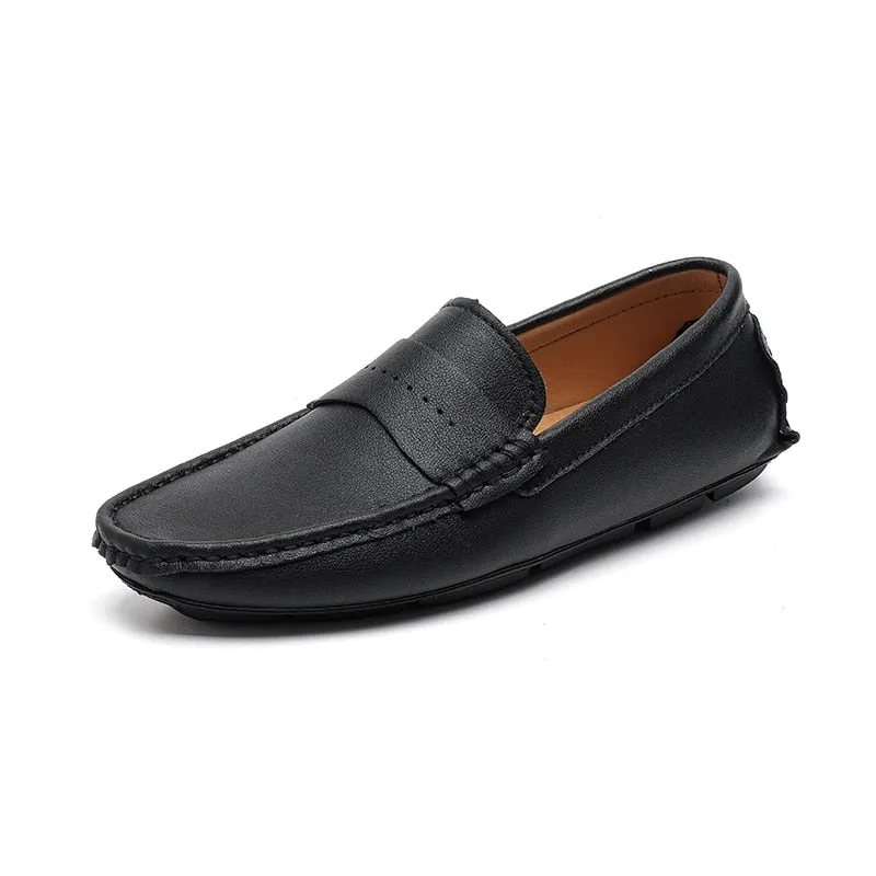 Penny Loafers - Genuine Leather - Fashion - Moccasin - Driving Shoes - Casual - Slip On - Flats - Boat Shoes.