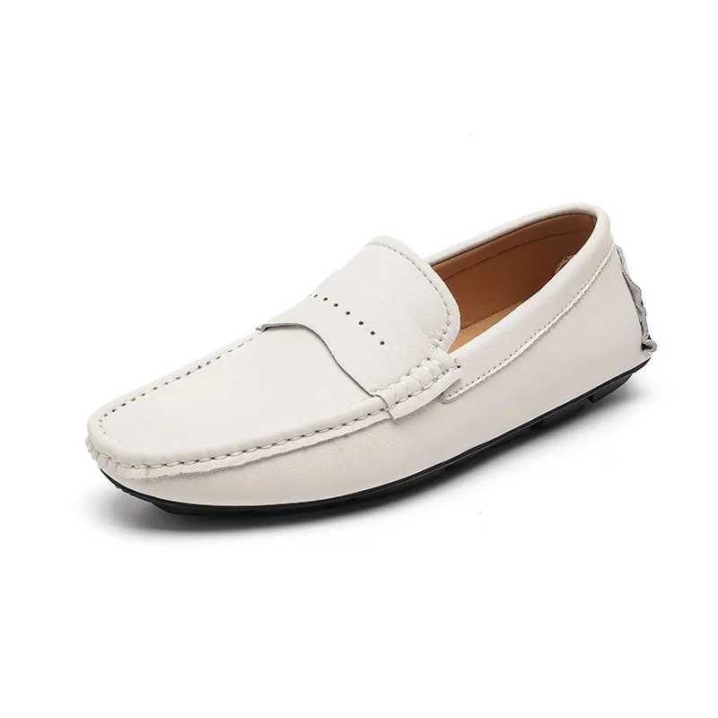 Penny Loafers - Genuine Leather - Fashion - Moccasin - Driving Shoes - Casual - Slip On - Flats - Boat Shoes.