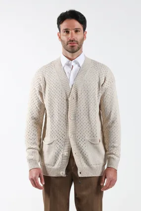 Perforated cardigan - Ivory