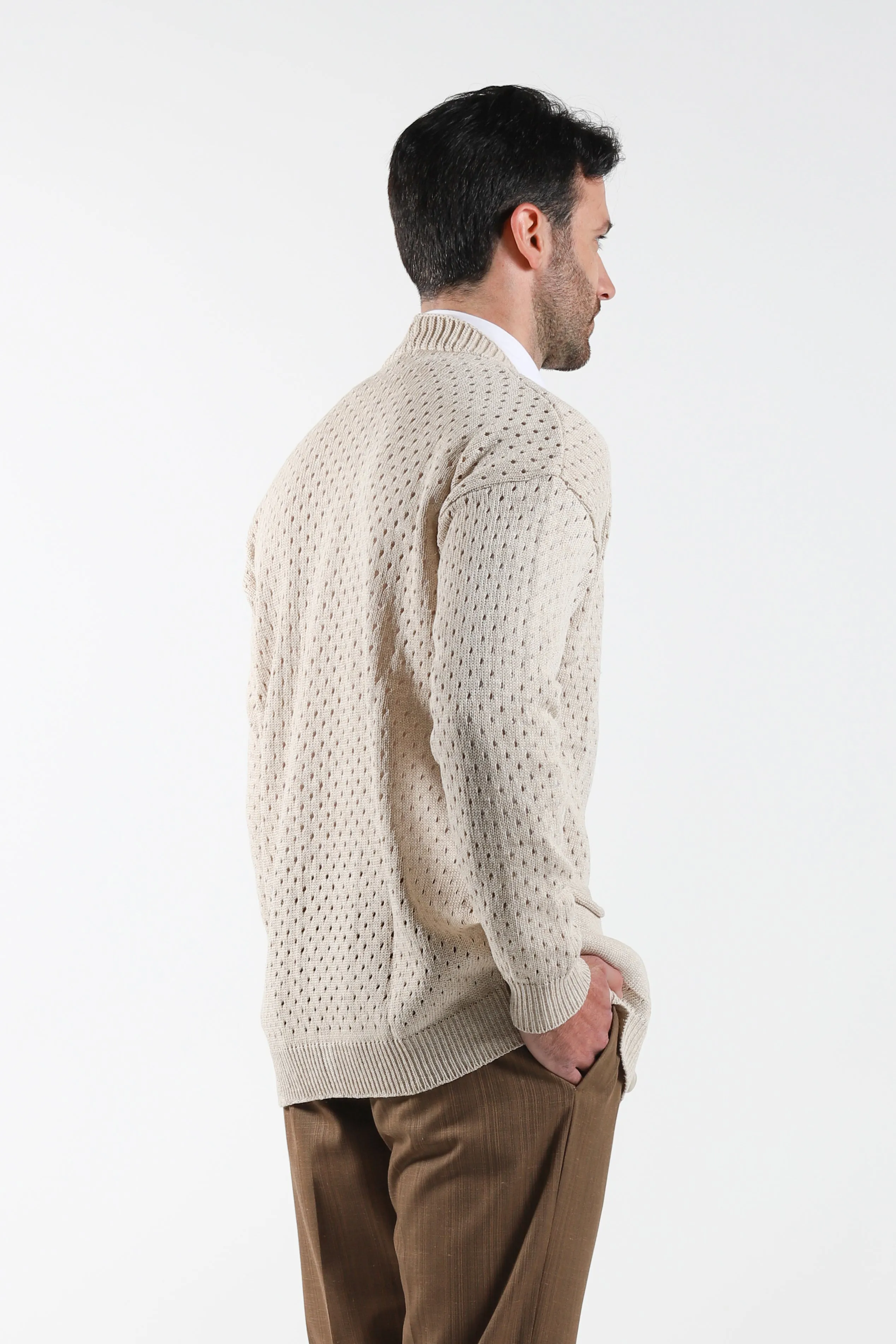 Perforated cardigan - Ivory