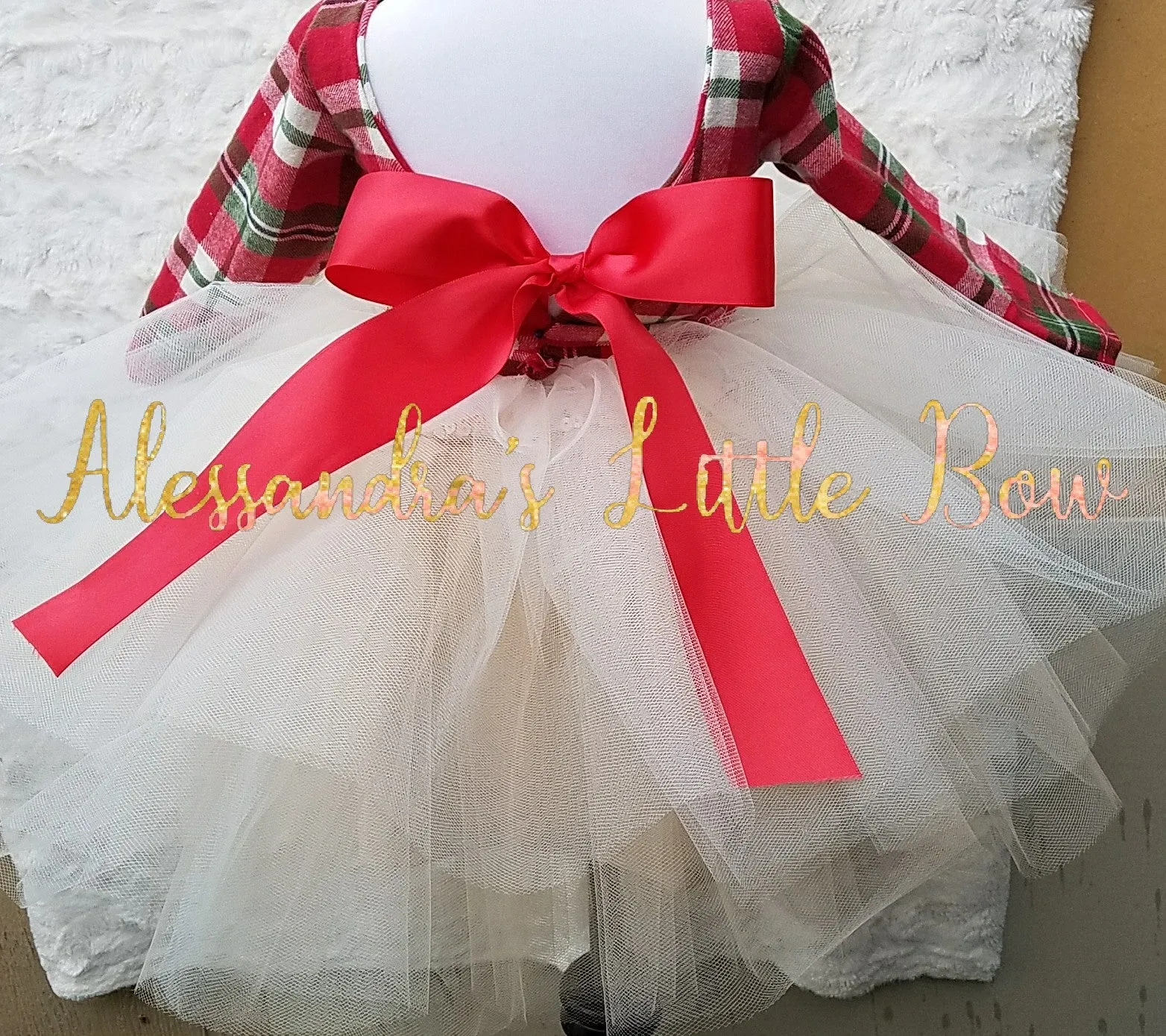 Princess Couture dress in Christmas Plaid