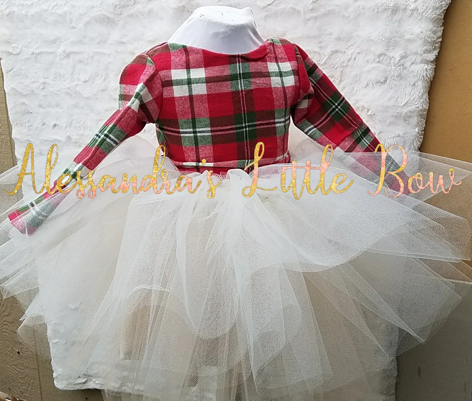 Princess Couture dress in Christmas Plaid