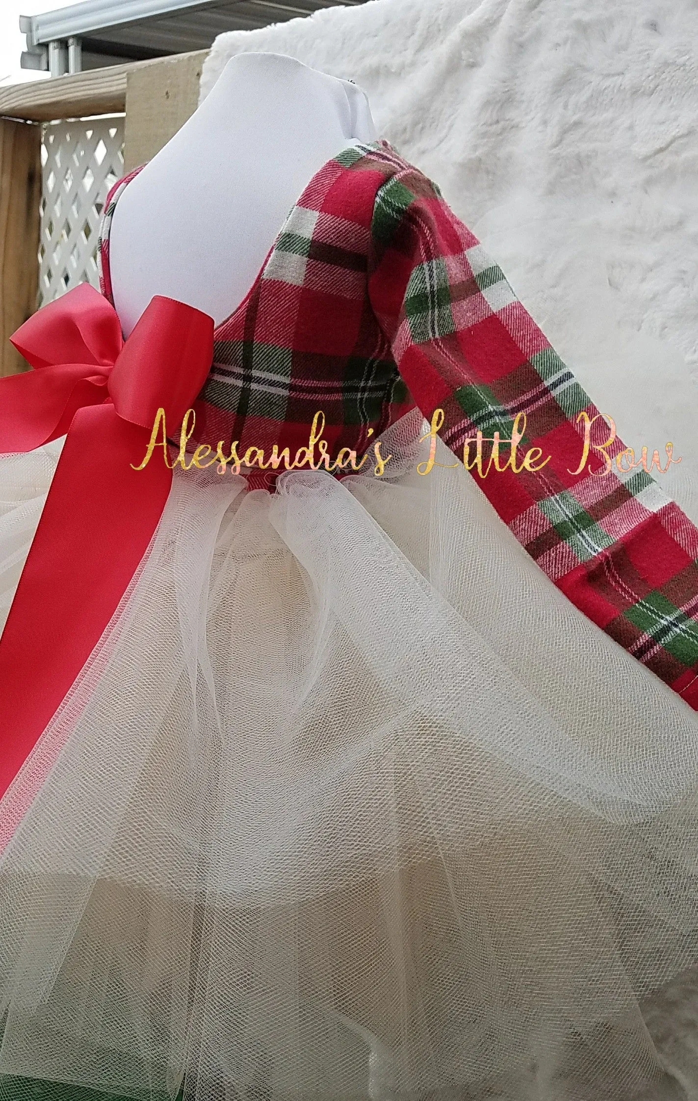 Princess Couture dress in Christmas Plaid