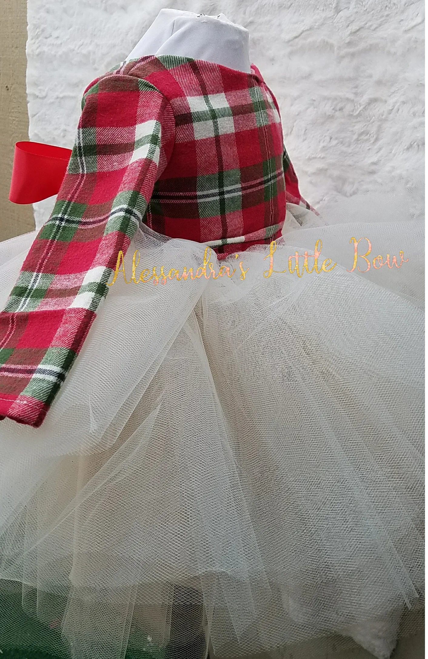 Princess Couture dress in Christmas Plaid