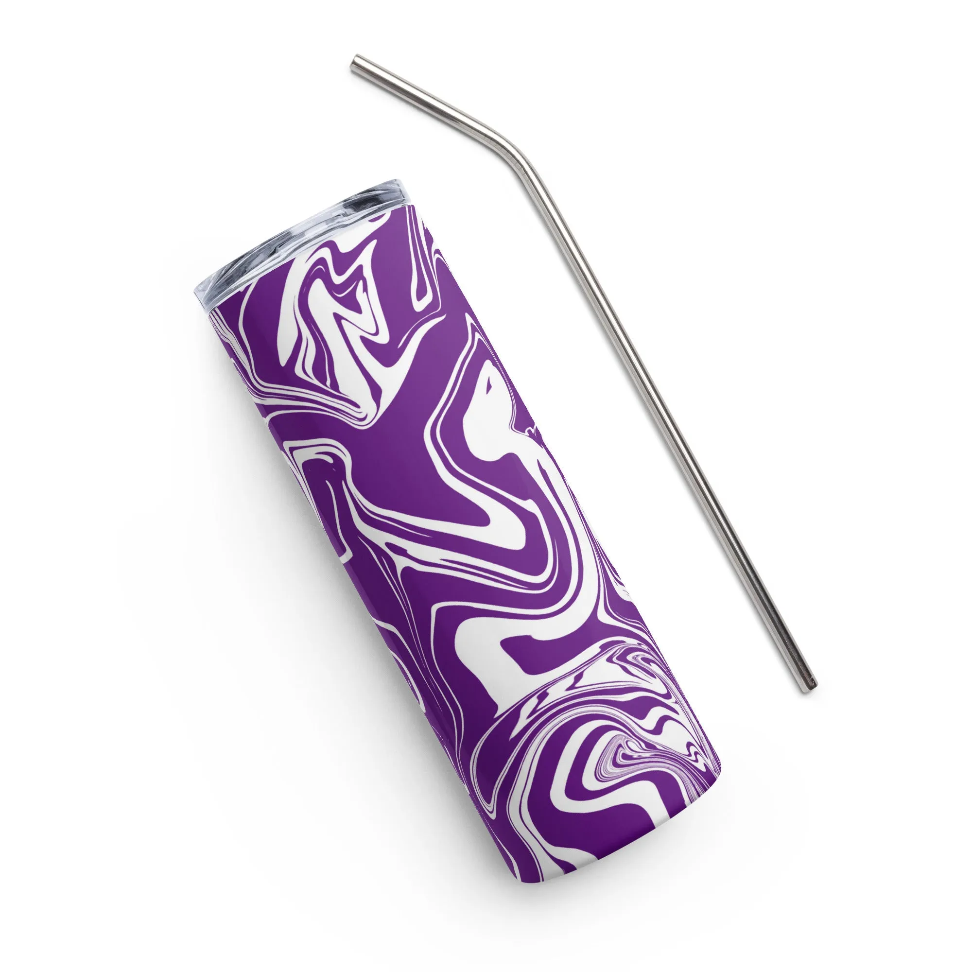 Purple and White Oil Spill 20 oz Stainless Steel Tumbler - Buy Online