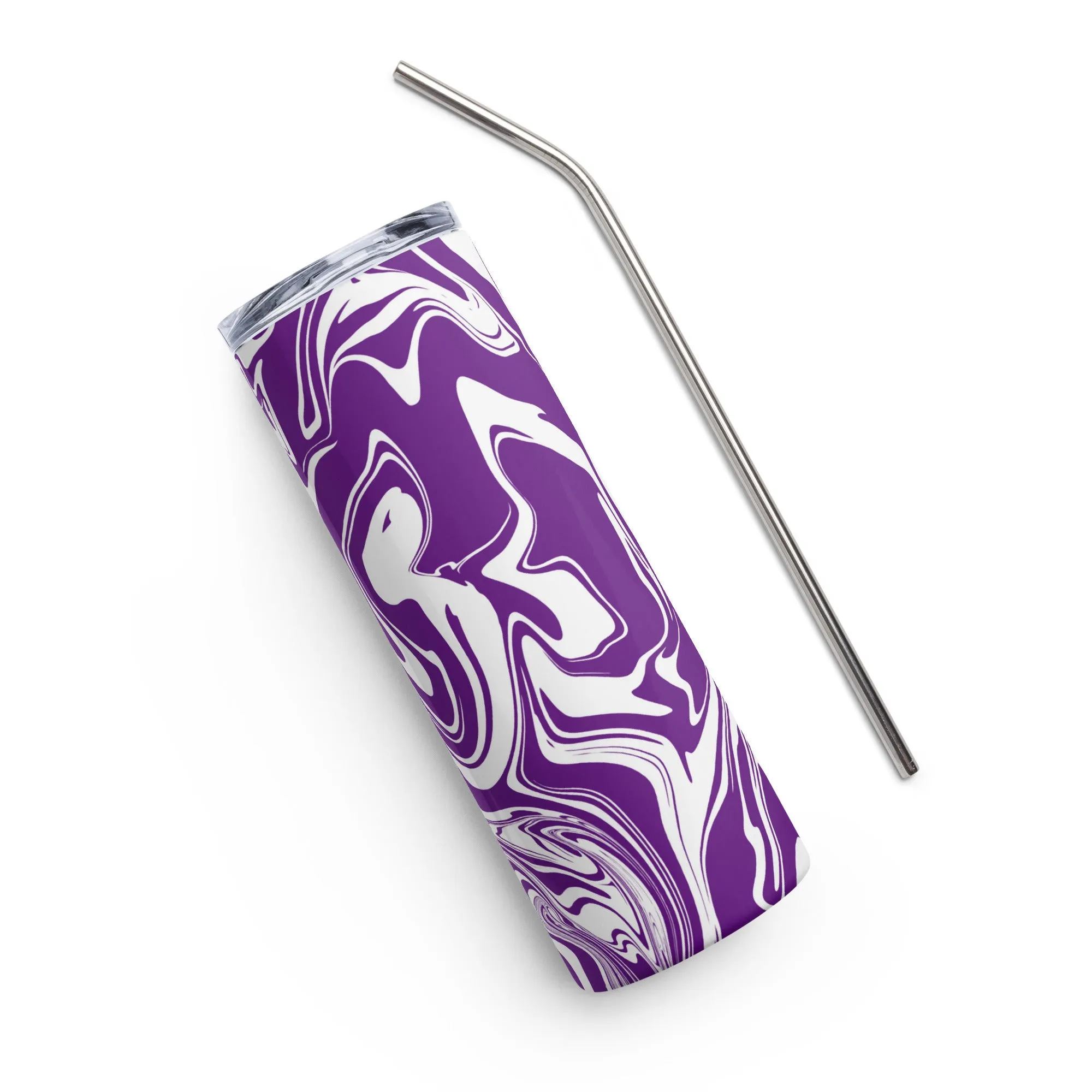 Purple and White Oil Spill 20 oz Stainless Steel Tumbler - Buy Online