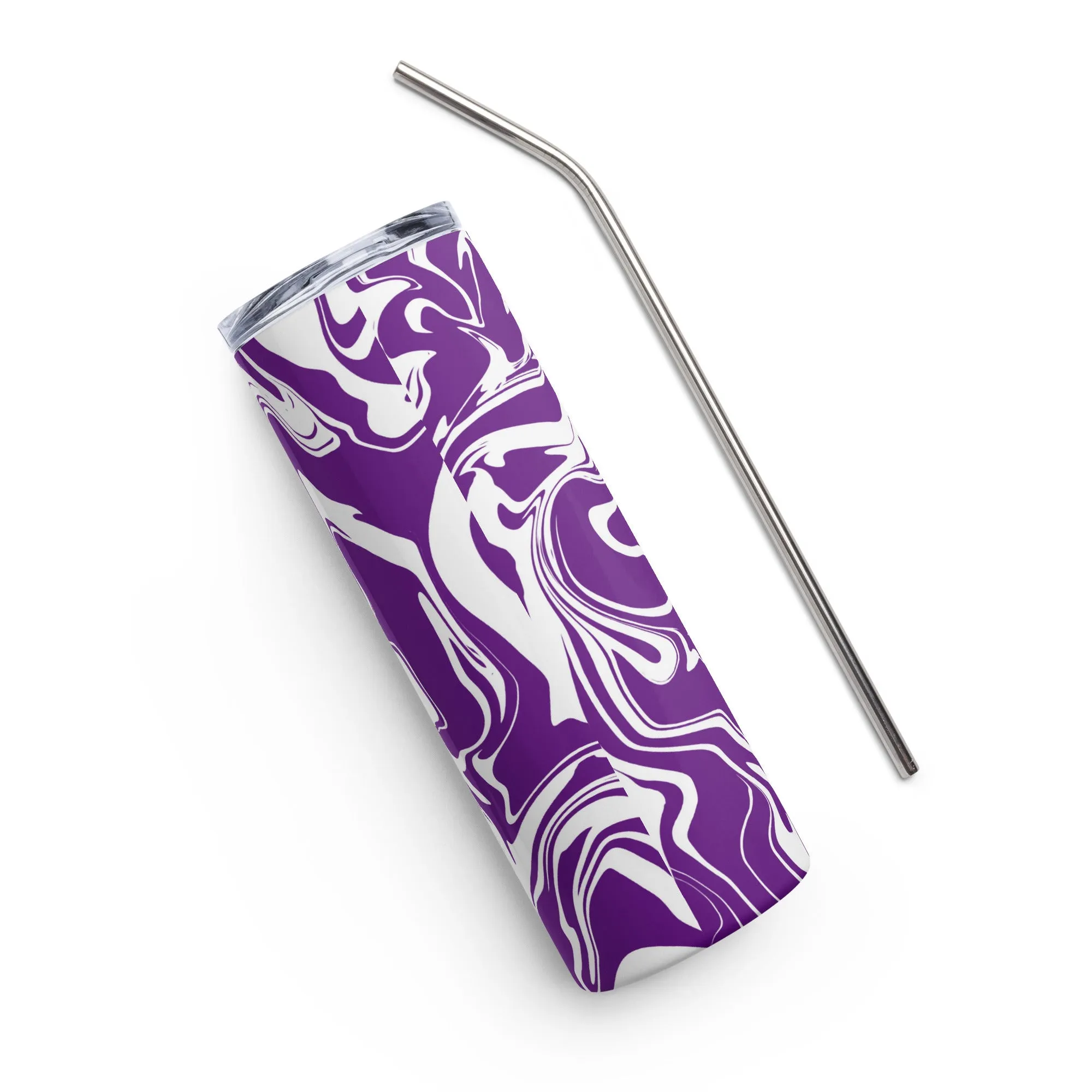 Purple and White Oil Spill 20 oz Stainless Steel Tumbler - Buy Online