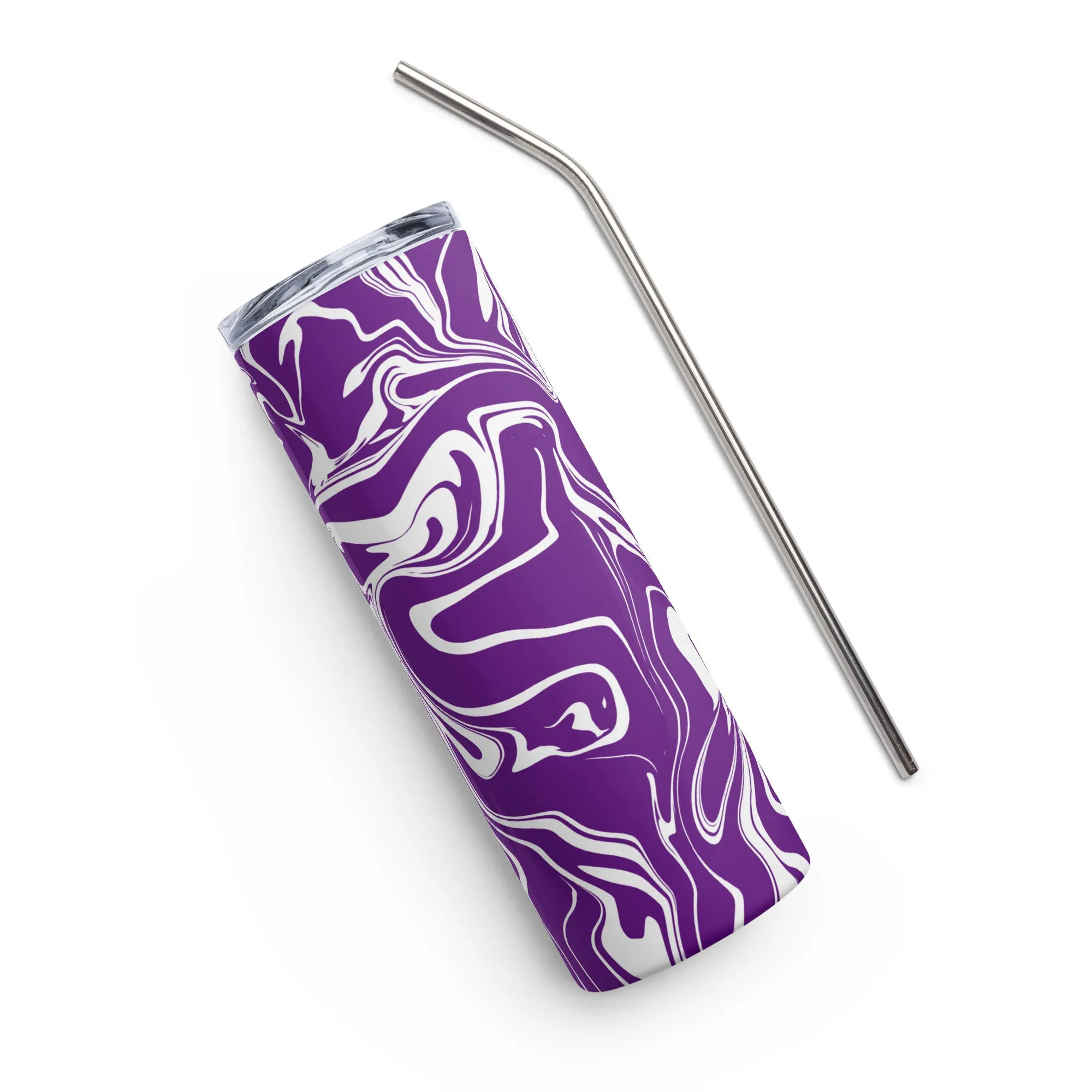 Purple and White Oil Spill 20 oz Stainless Steel Tumbler - Buy Online