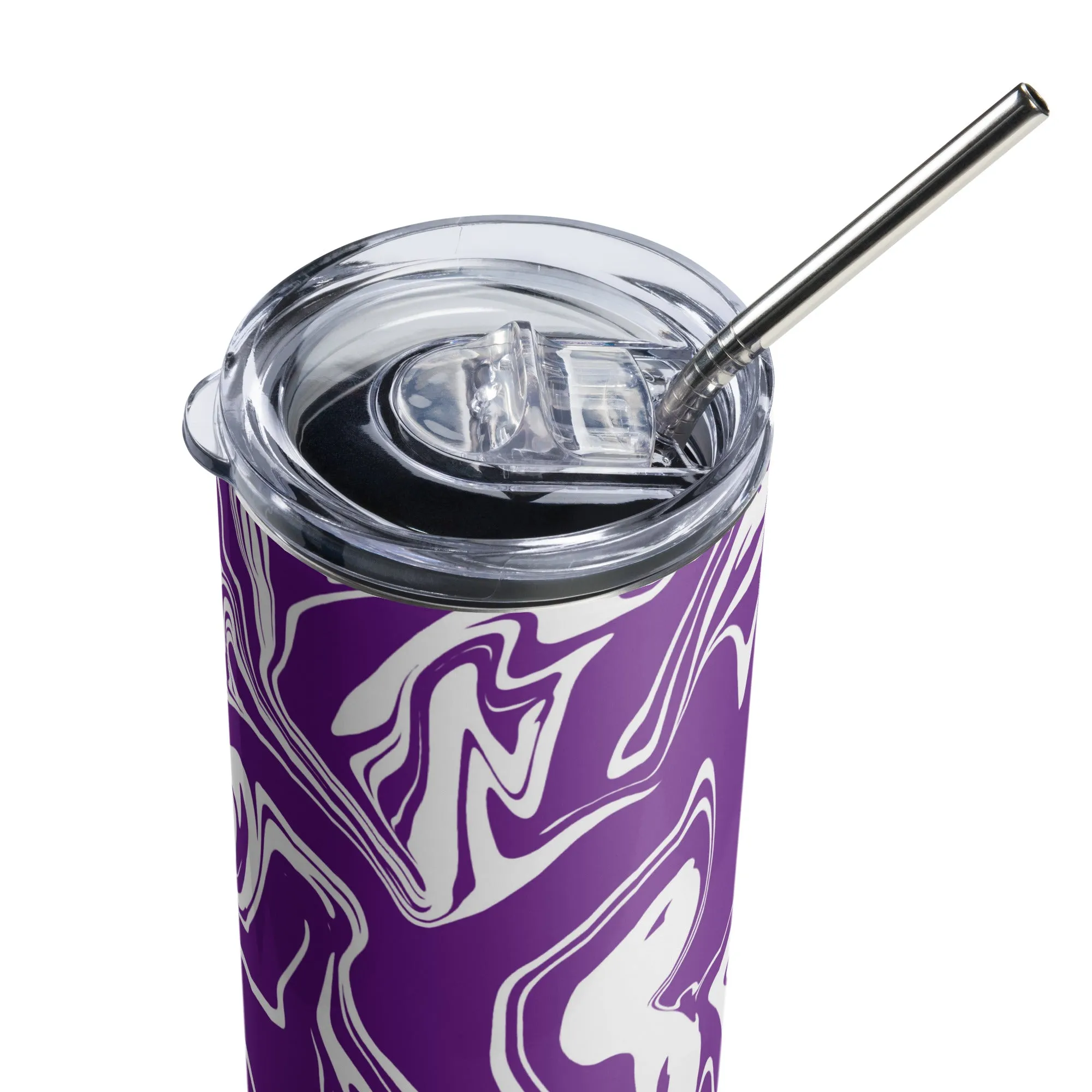 Purple and White Oil Spill 20 oz Stainless Steel Tumbler - Buy Online