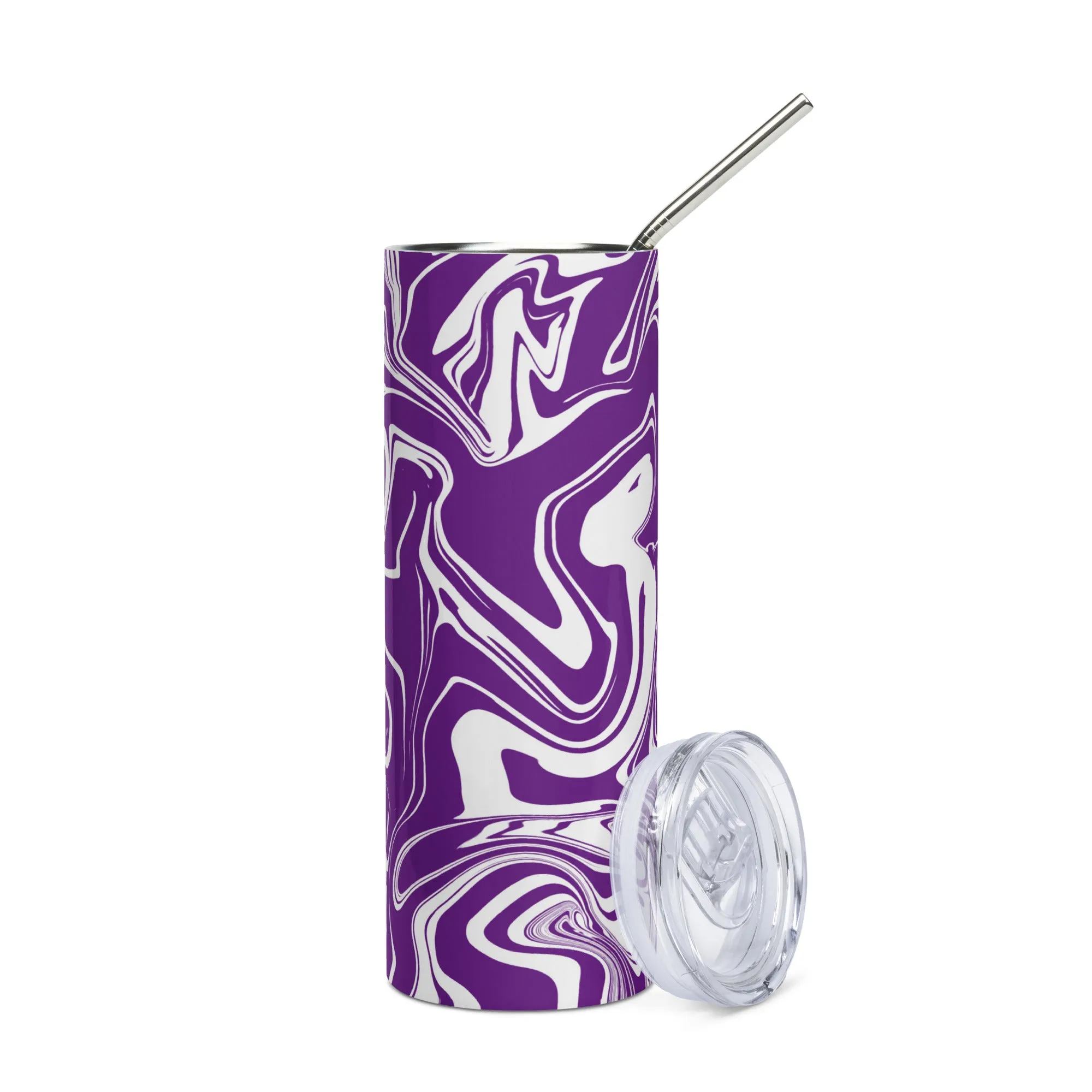 Purple and White Oil Spill 20 oz Stainless Steel Tumbler - Buy Online