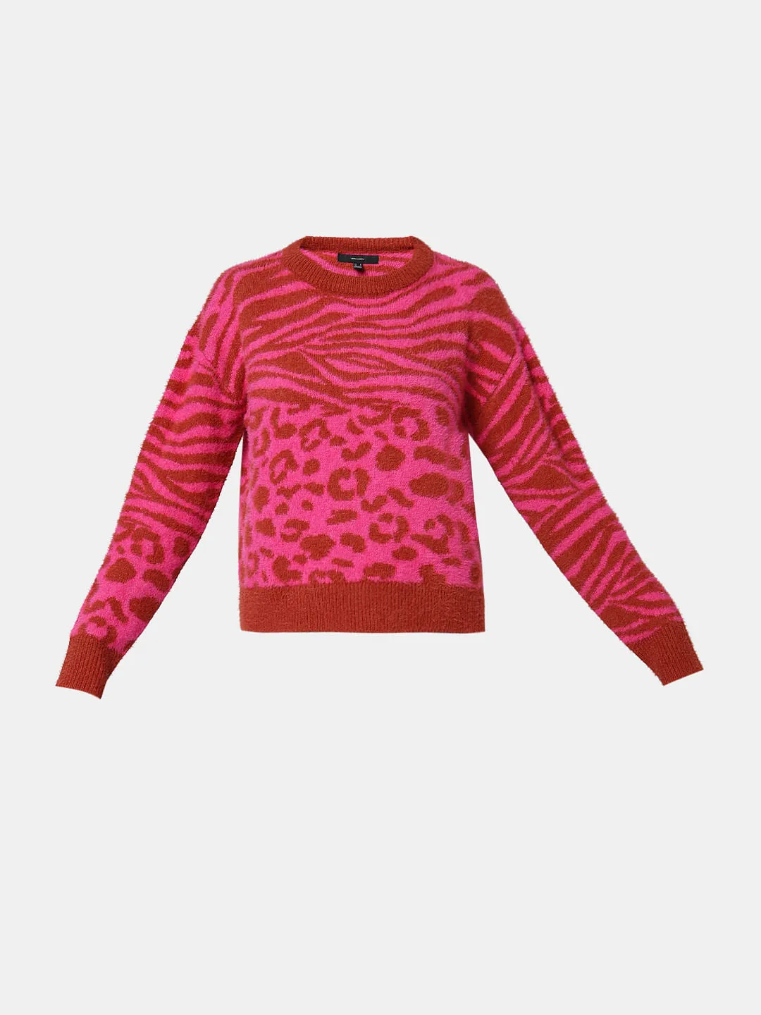 Red & Pink Animal Print Pullover