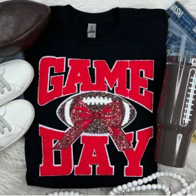 Red Game Day Bow Tee