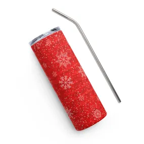 Red Snowflake Tumbler - 20 oz Stainless Steel (Bestseller)