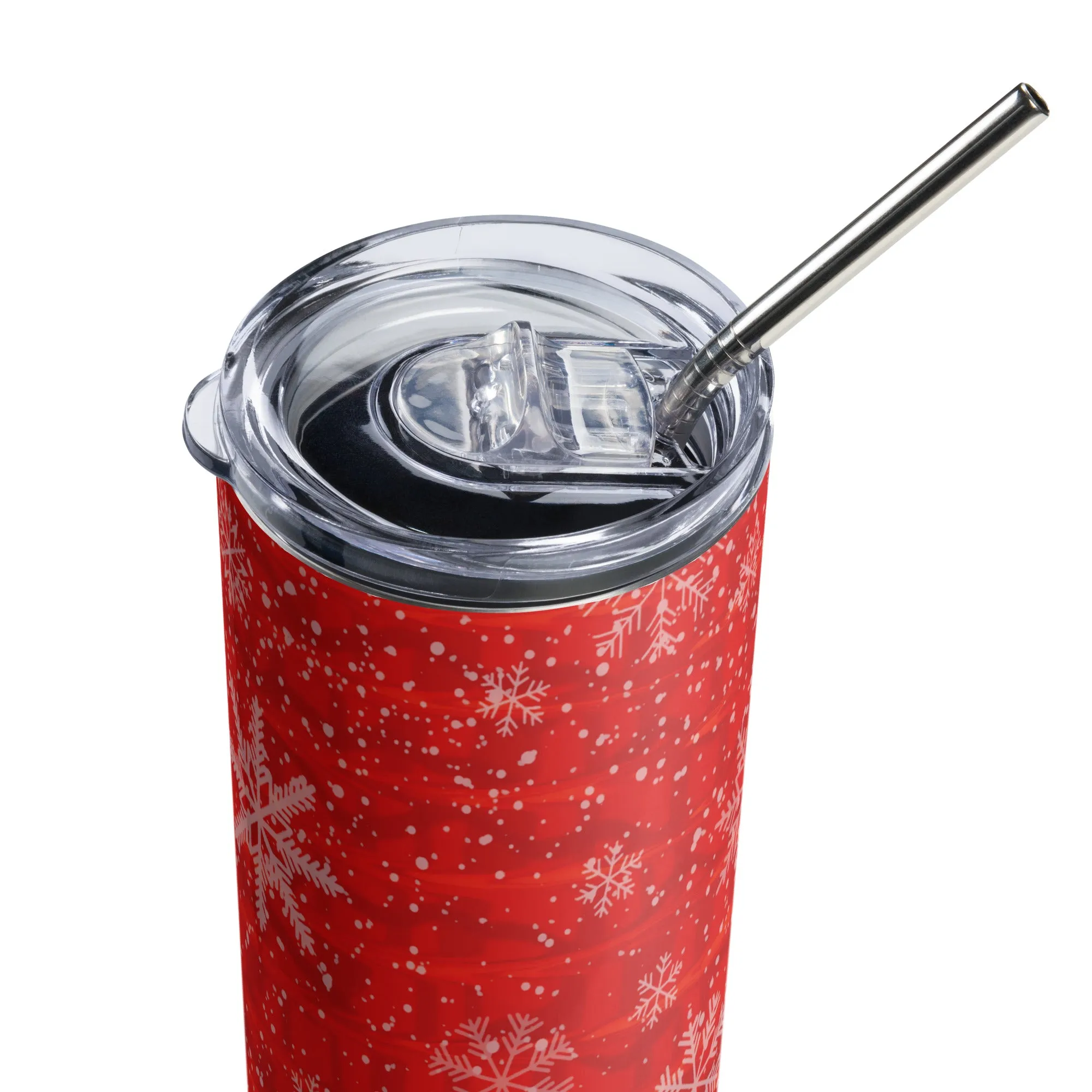 Red Snowflake Tumbler - 20 oz Stainless Steel (Bestseller)