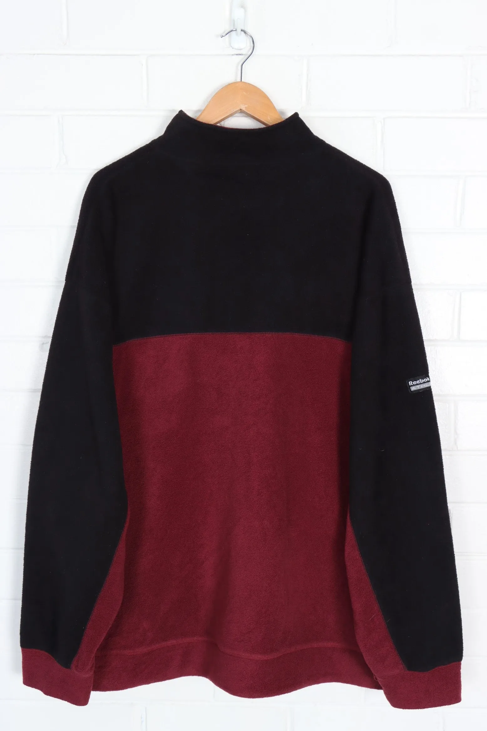 Reebok 4XL Burgundy and Black Fleece Jumper with 1/4 Zip