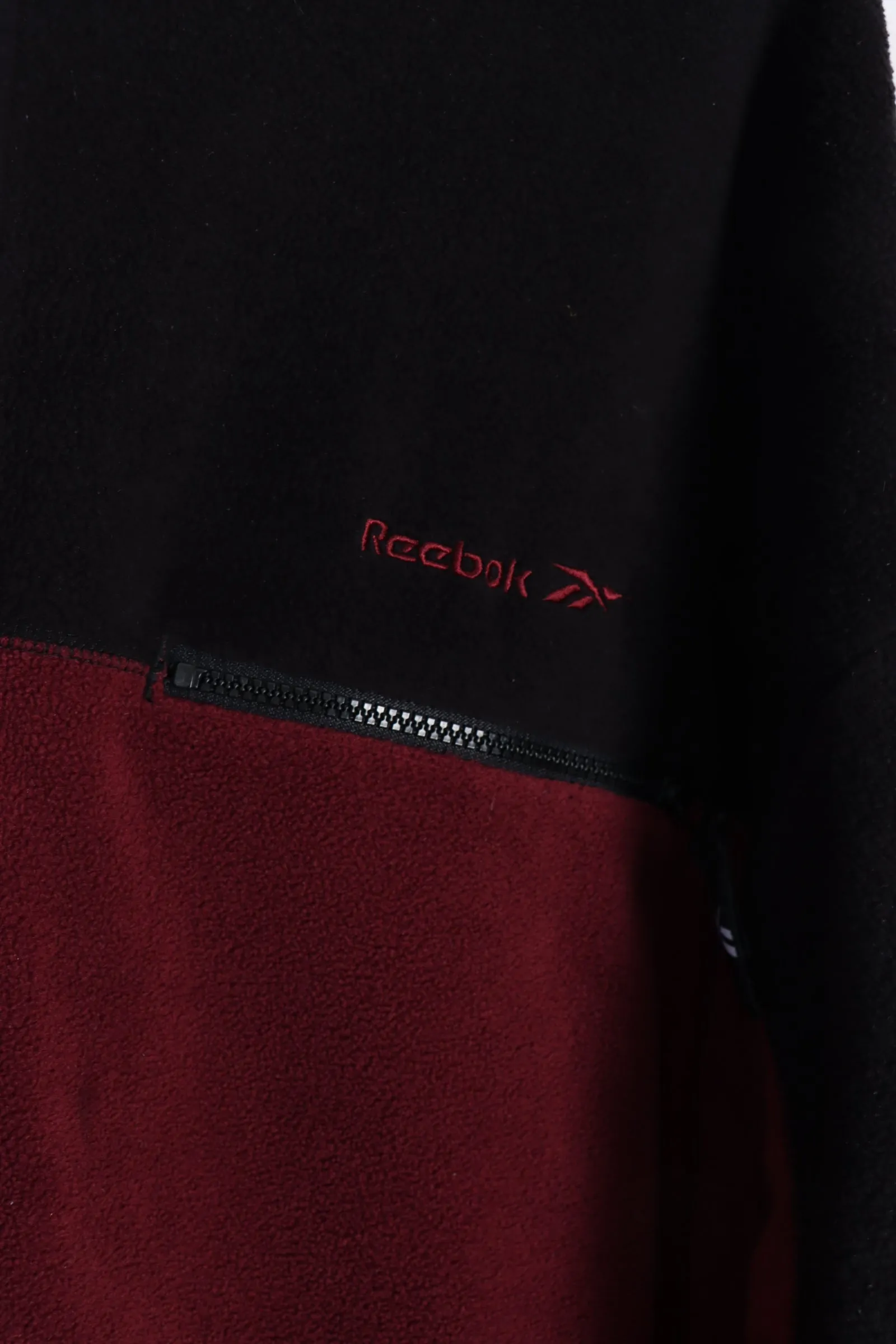 Reebok 4XL Burgundy and Black Fleece Jumper with 1/4 Zip