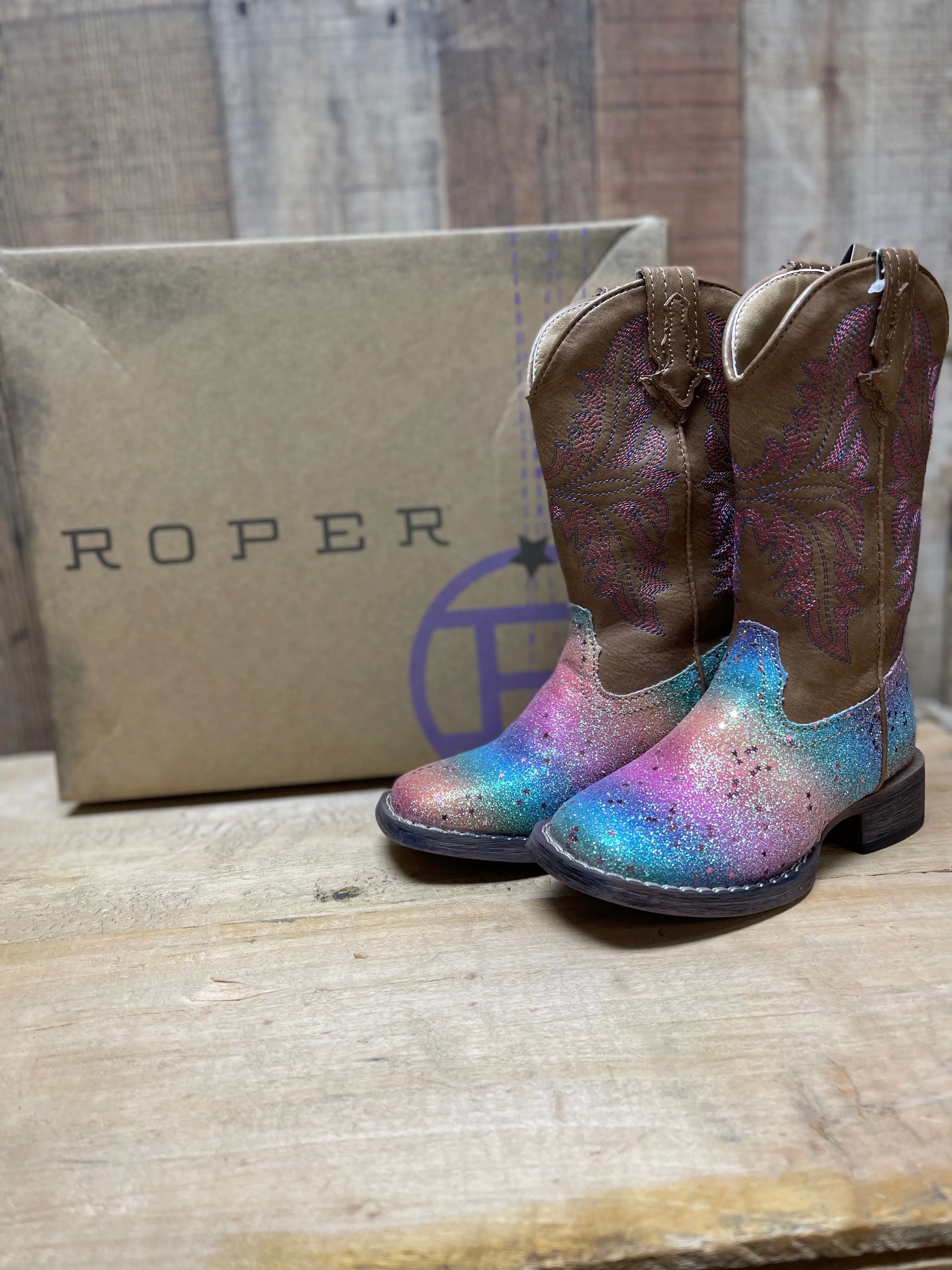 Roper Toddler - Pink Glitter Rainbow