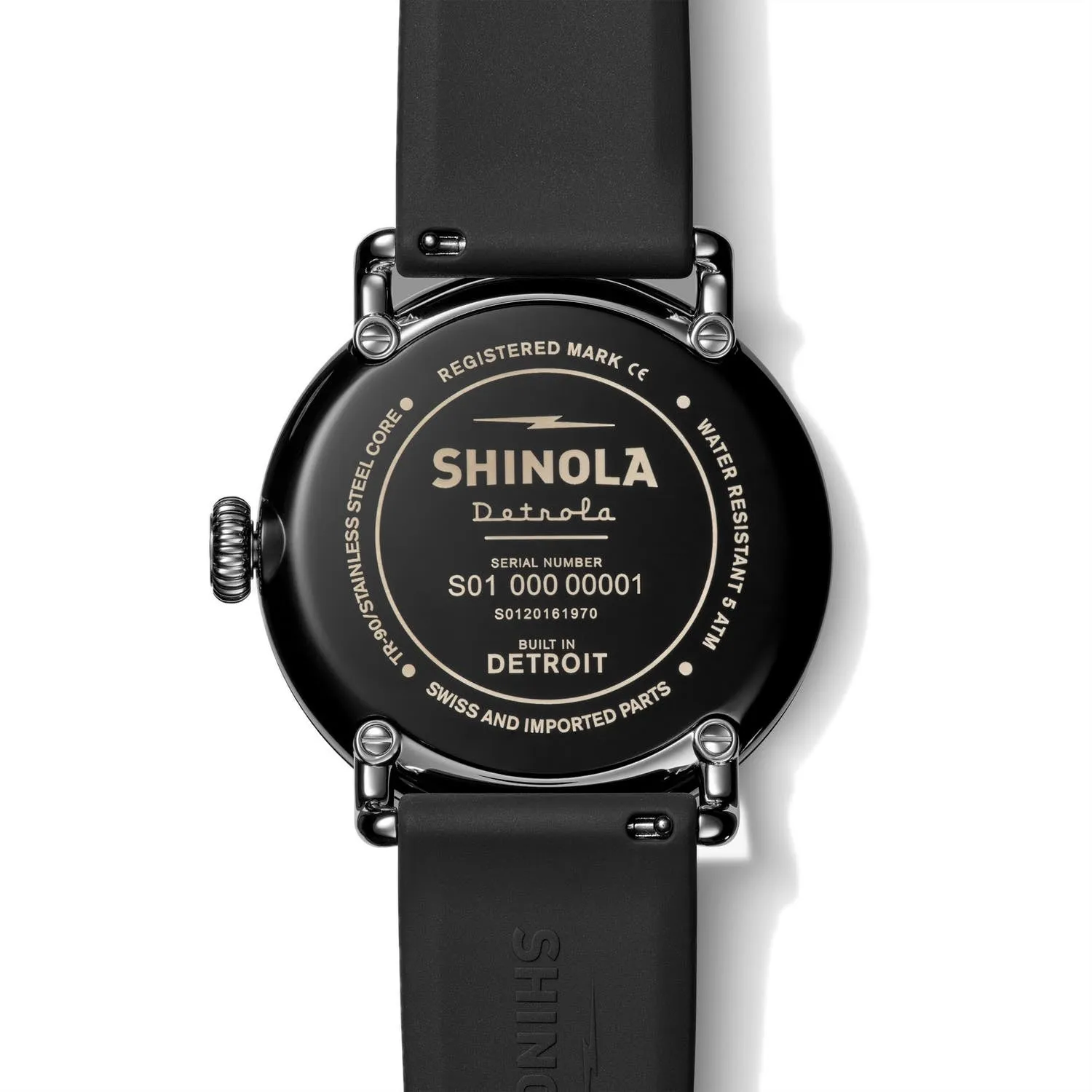 Shinola 43MM Model D Detrola All Black Quartz Watch S0120161970