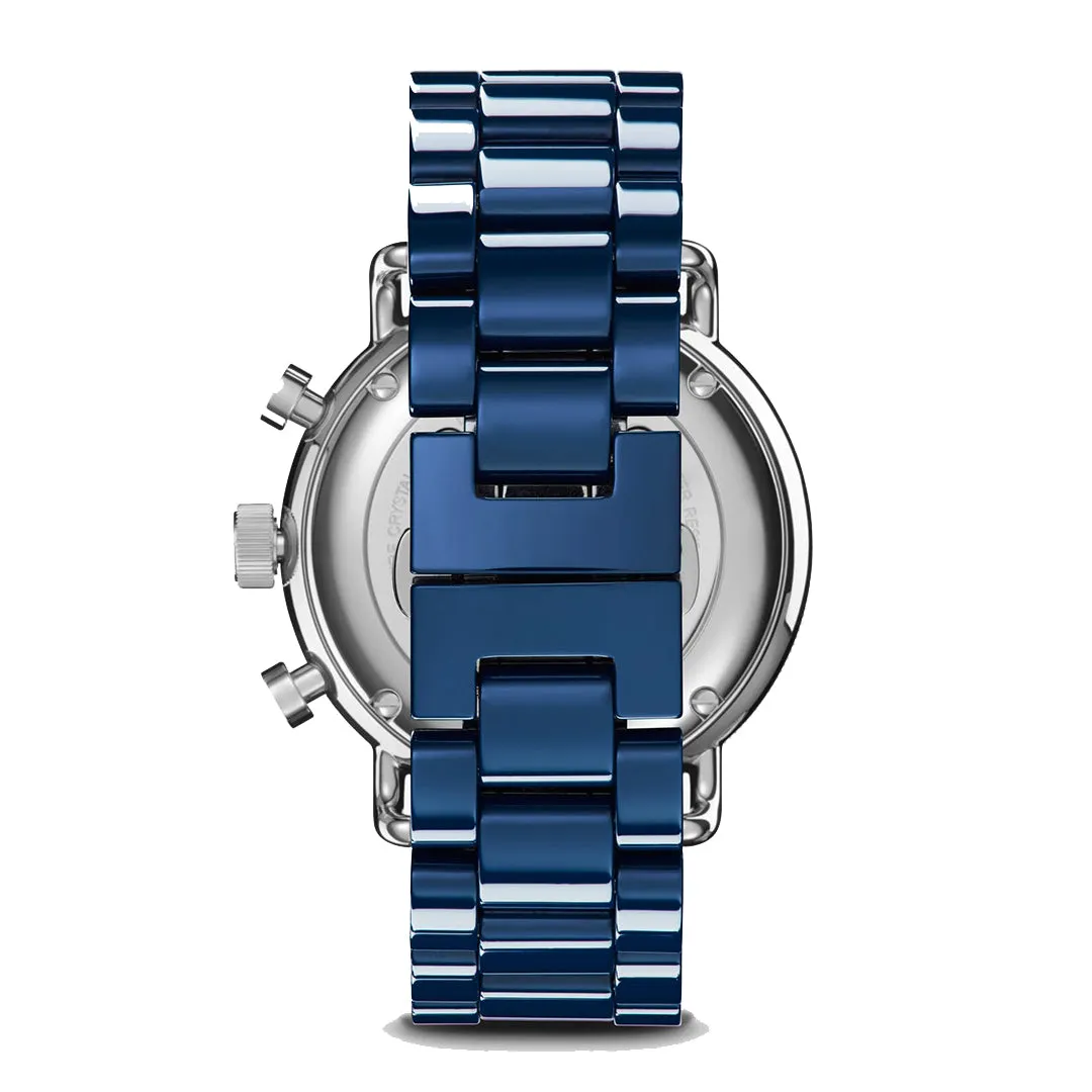 Shinola Canfield Sport Chronograph Watch - Blue Mother of Pearl Dial, Cobalt Blue Ceramic Bracelet - 40MM