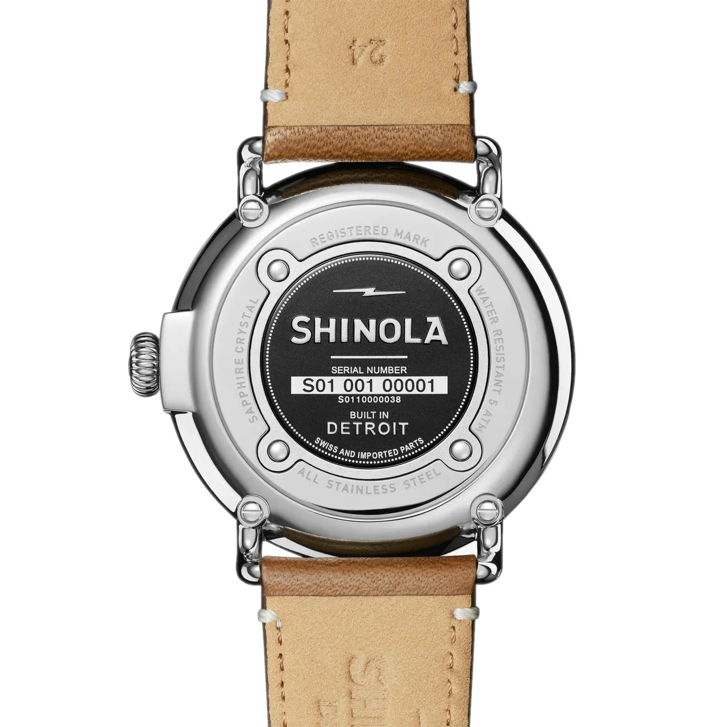 Shinola Runwell Watch Green Dial Maple Leather Unisex S0110000038