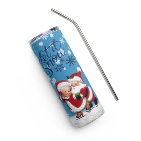 Snowman Mrs Claus Holiday Christmas 20 oz Stainless Steel Tumbler