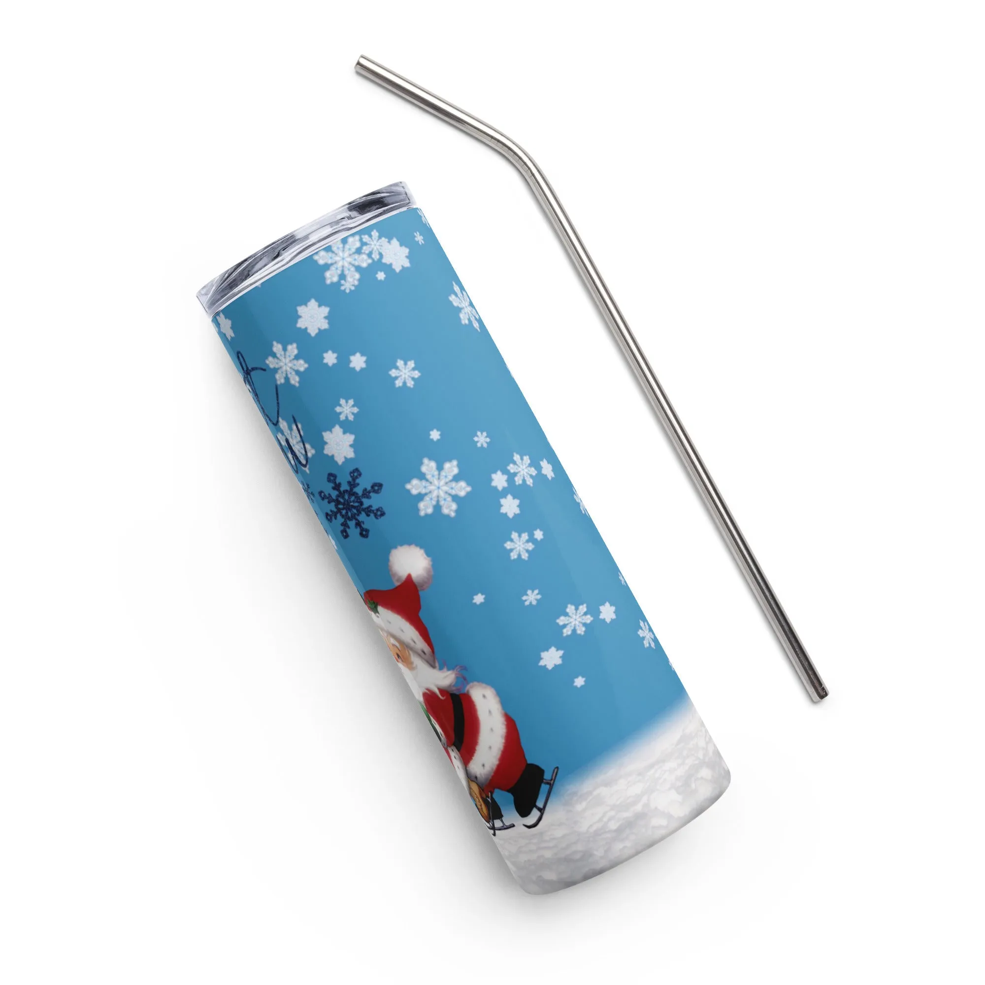 Snowman Mrs Claus Holiday Christmas 20 oz Stainless Steel Tumbler