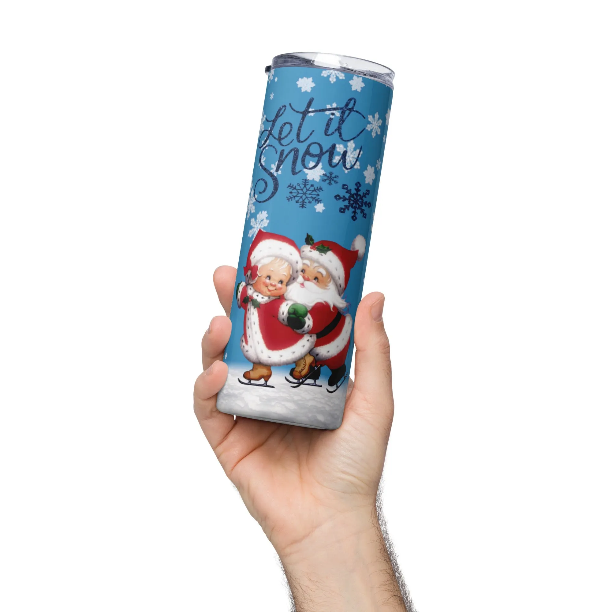 Snowman Mrs Claus Holiday Christmas 20 oz Stainless Steel Tumbler