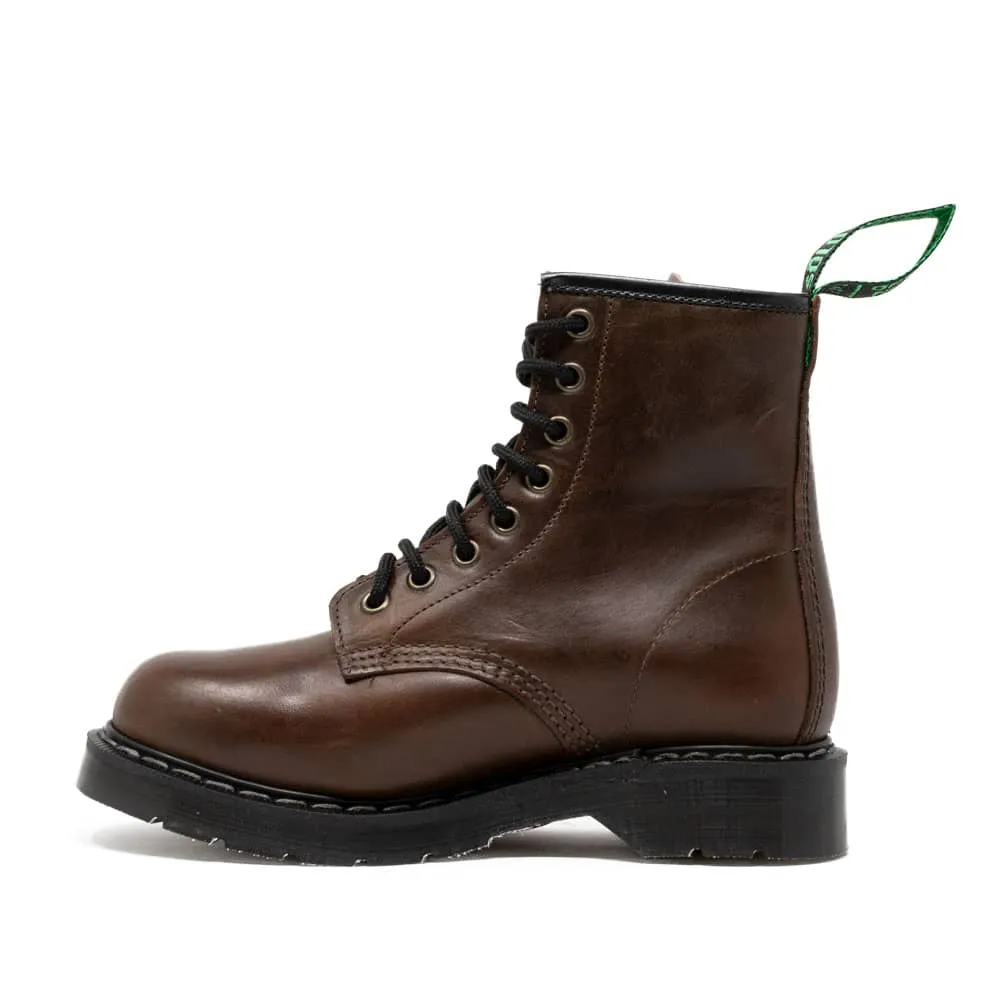 Solovair Classic Brown Gaucho Greasy 8 Eye Derby Boot