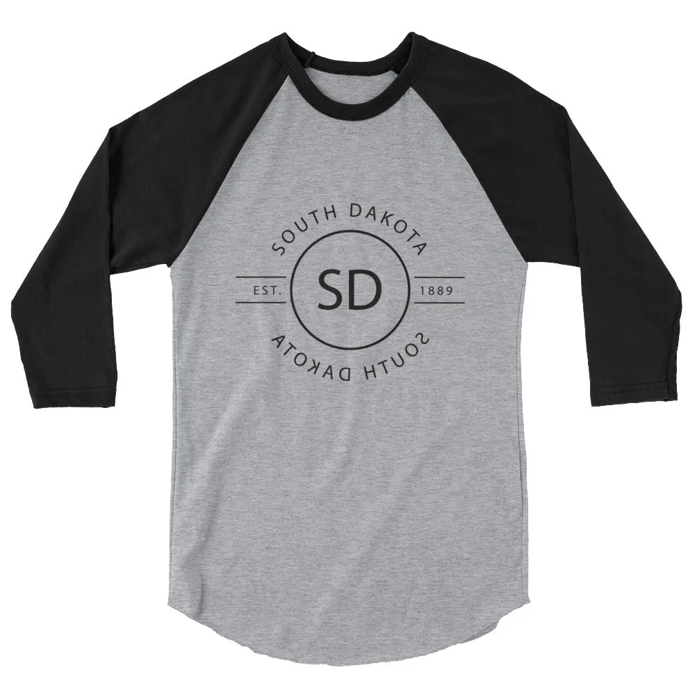 South Dakota - 3/4 Sleeve Raglan Shirt - Reflections, Google SEO rewrited: Reflections - South Dakota 3/4 Sleeve Shirt