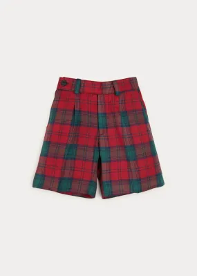 Tailored Tartan Shorts In Red (4-10yrs)