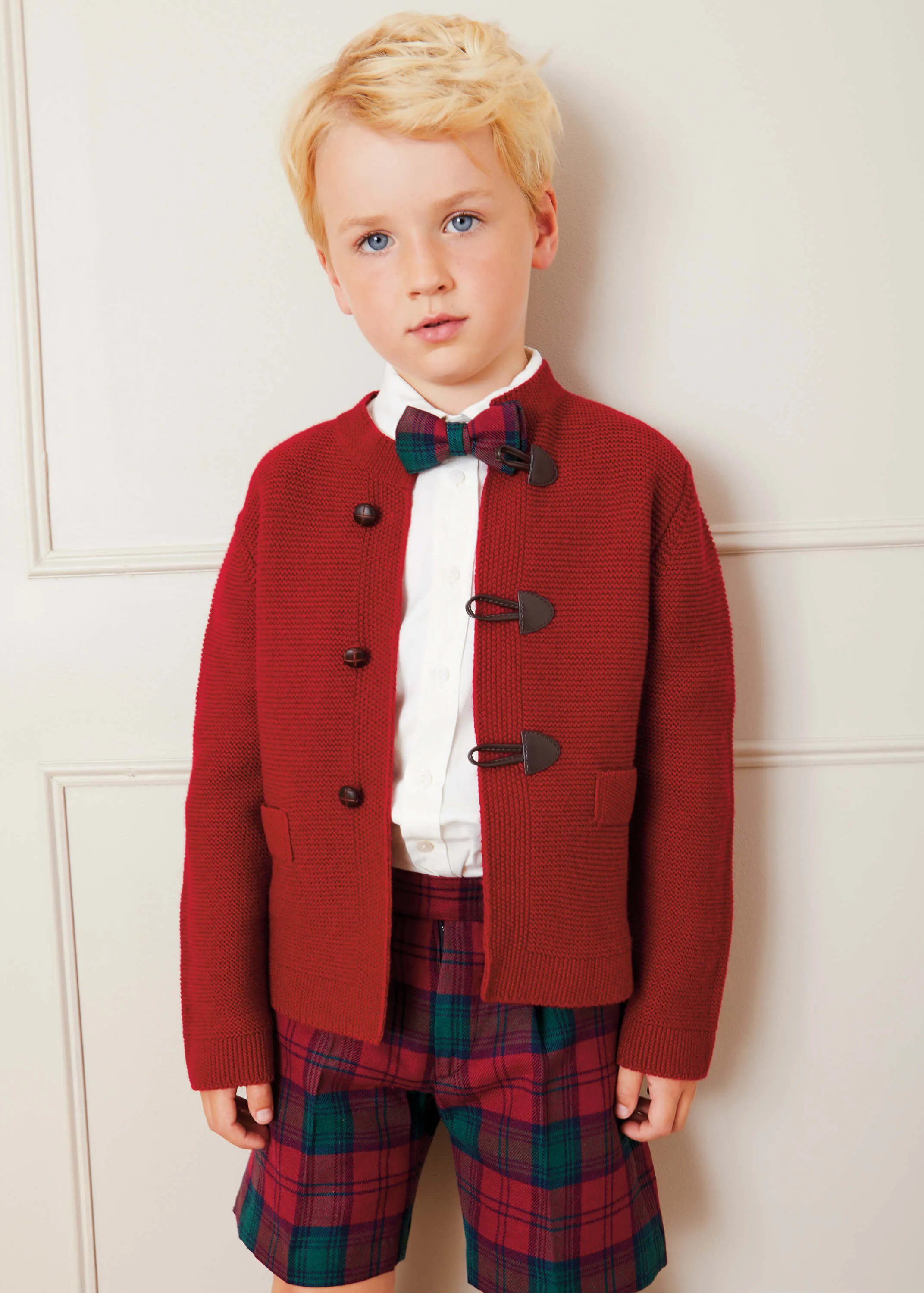 Tailored Tartan Shorts In Red (4-10yrs)