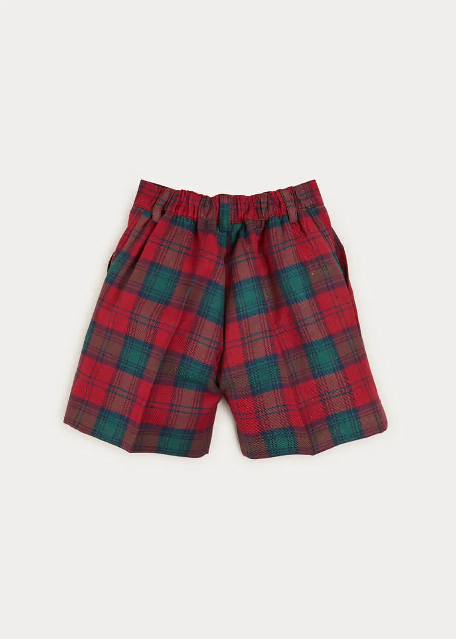 Tailored Tartan Shorts In Red (4-10yrs)