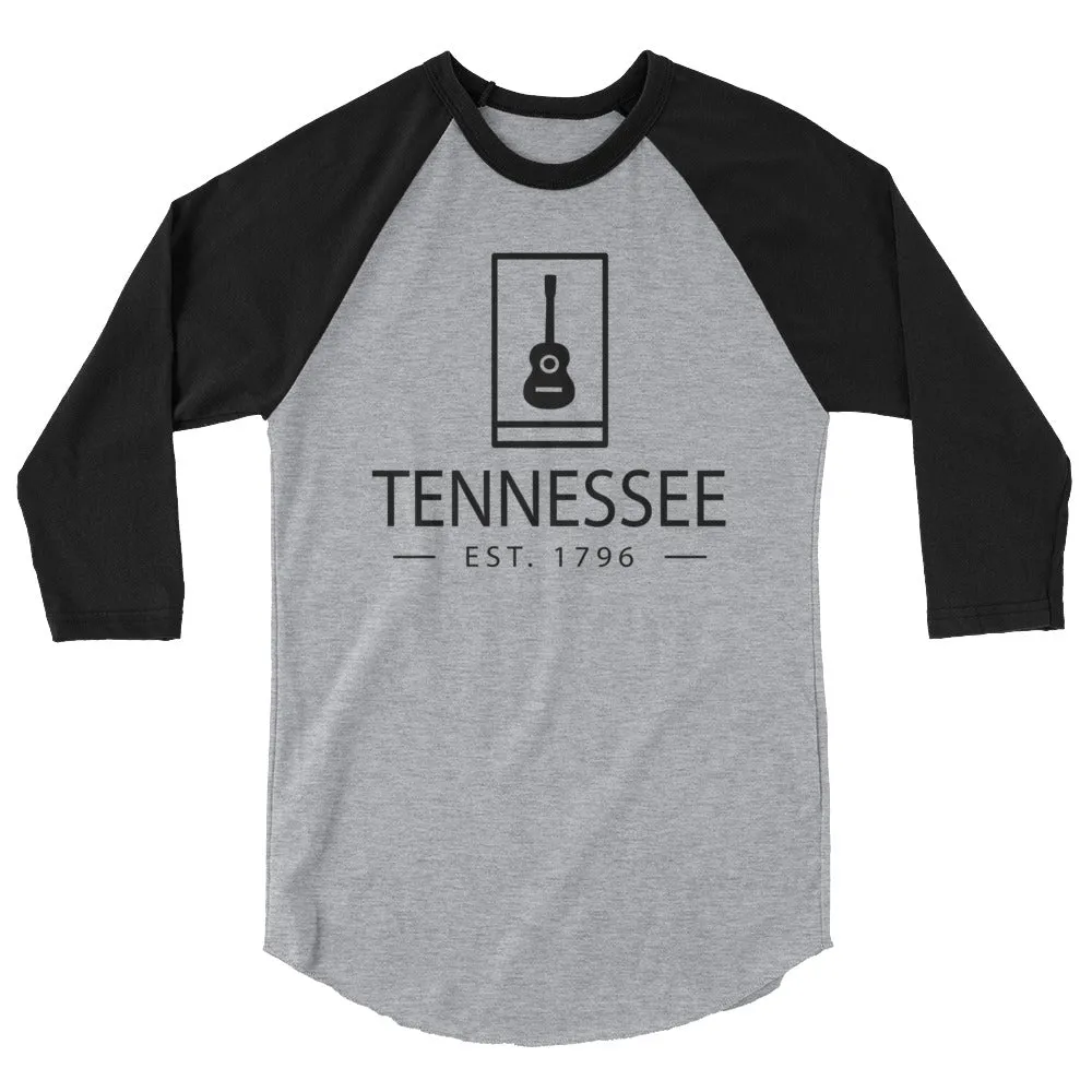 Tennessee 3/4 Sleeve Raglan Shirt - Established, Tennessee raglan shirt, Tennessee shirt with 3/4 sleeves, Tennessee shirt - Est