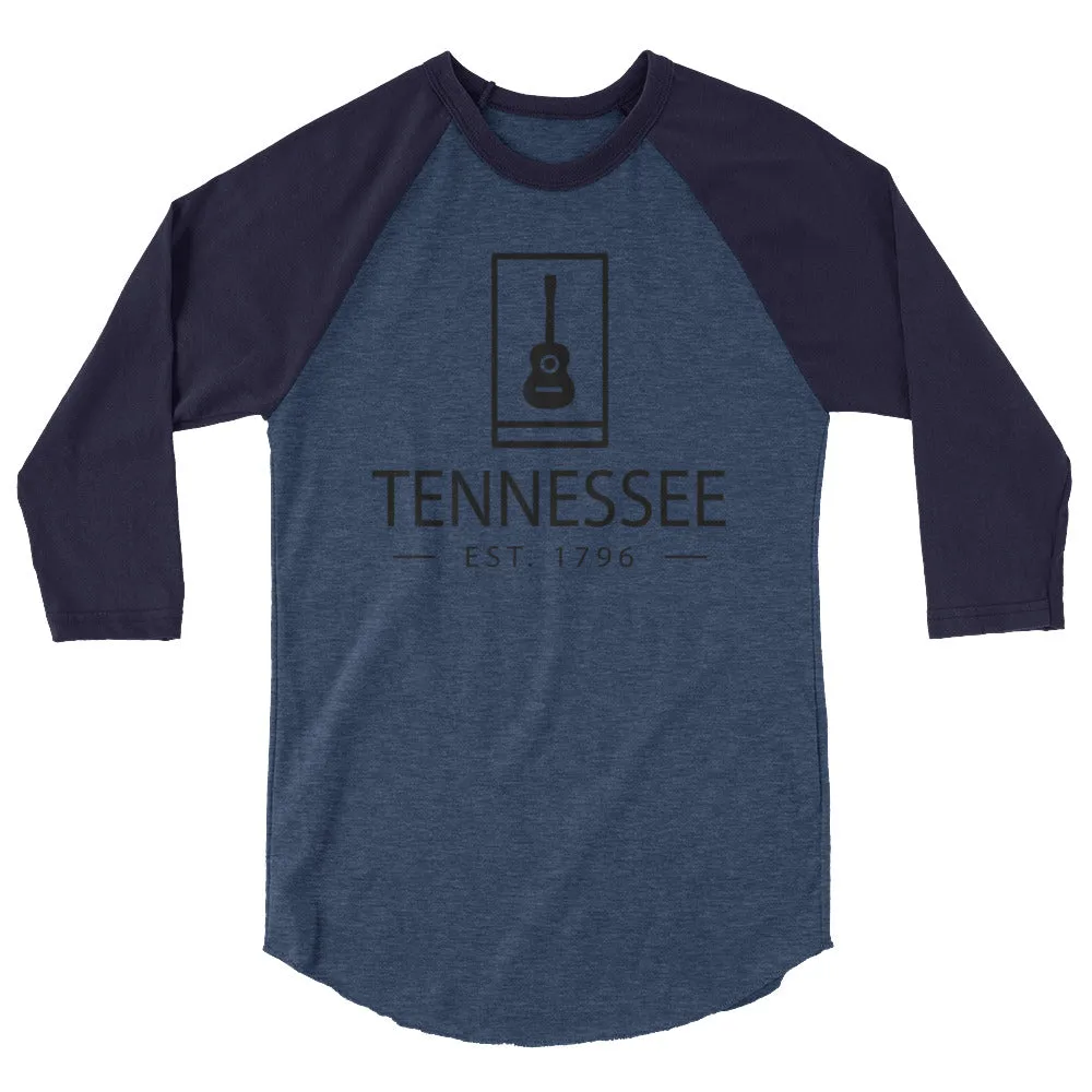 Tennessee 3/4 Sleeve Raglan Shirt - Established, Tennessee raglan shirt, Tennessee shirt with 3/4 sleeves, Tennessee shirt - Est